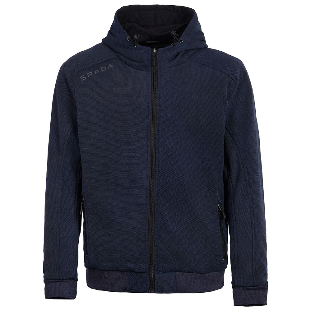 grey zip up motorcycle hoodie with ce certification and protection for casual wear on and off the bike