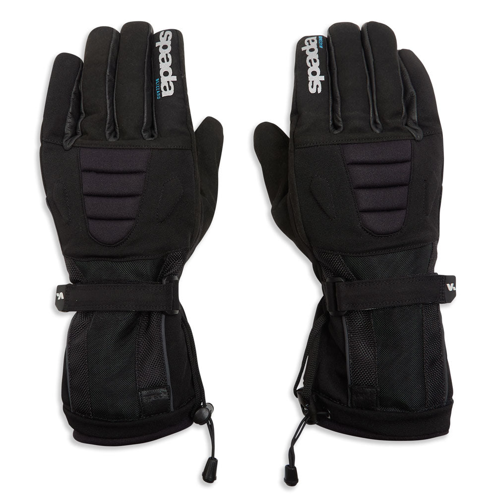 black leather and polyester waterproof motorcycle gloves with waterproof membrane