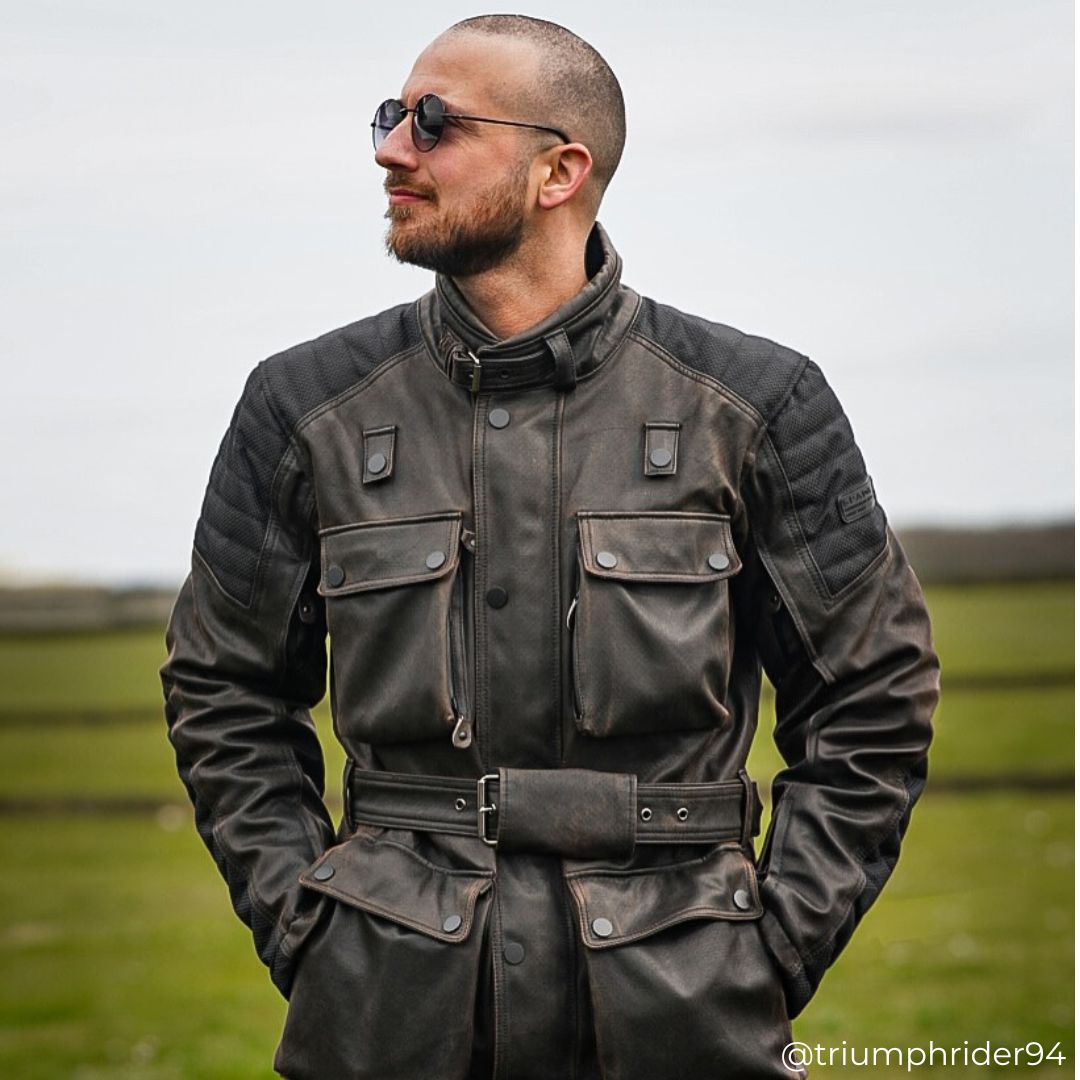 Crossguard Walnut Brown Waterproof Motorcycle Jacket