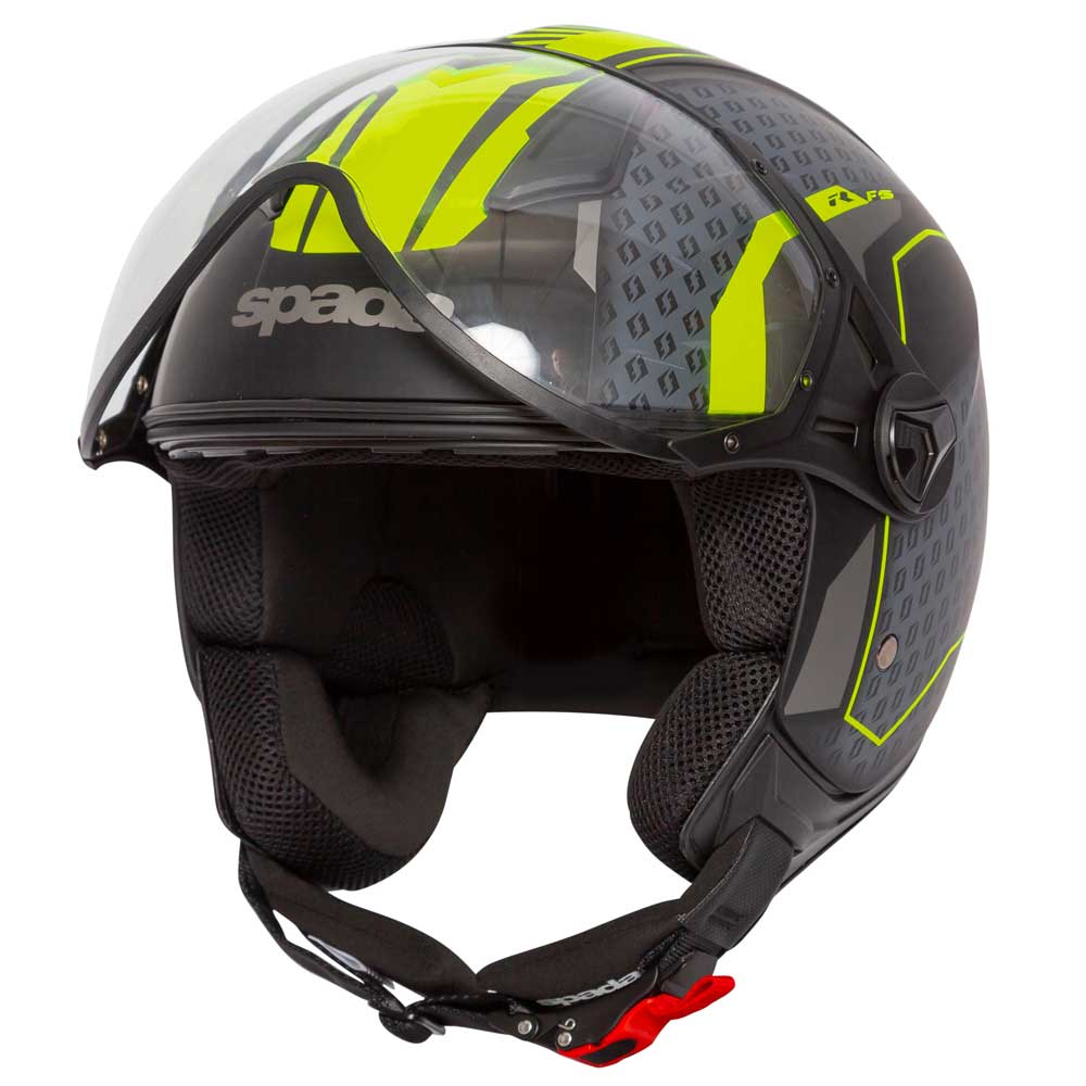 Hellion Arrow Matt Black & Yellow Flourescent Open Face Motorcycle Helmet