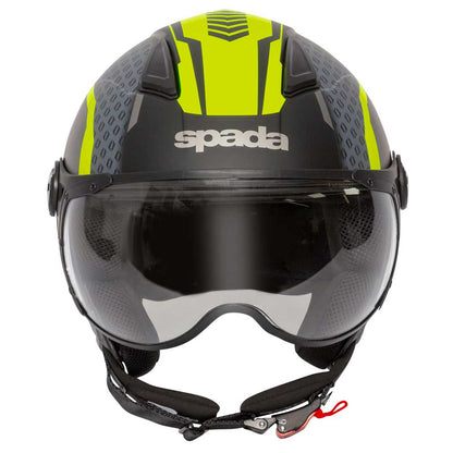 Hellion Arrow Matt Black & Yellow Flourescent Open Face Motorcycle Helmet