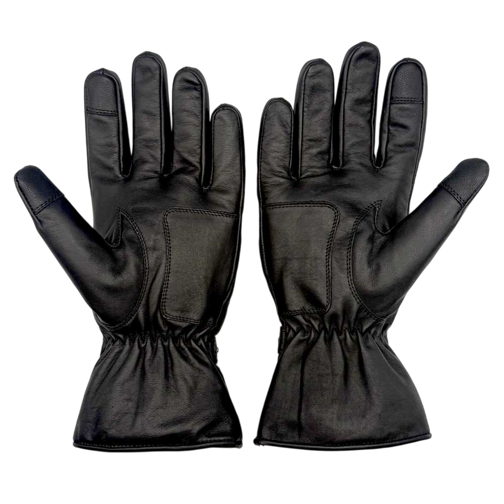 Injector Black Waterproof Leather Motorcycle Gloves