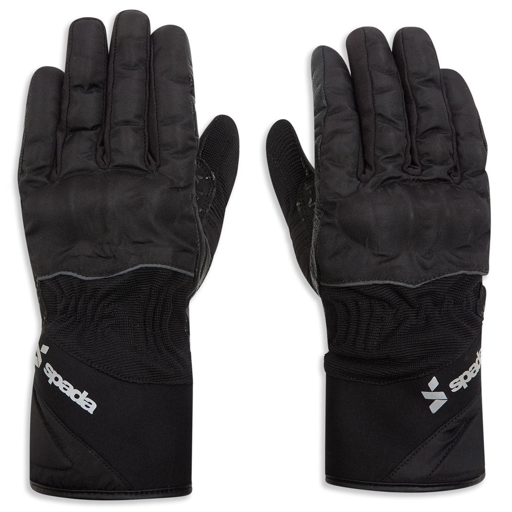 black motorcycle gloves for men with thermal lining for winter