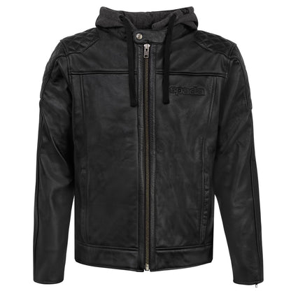 front of lambert black motorbike jacket for riding