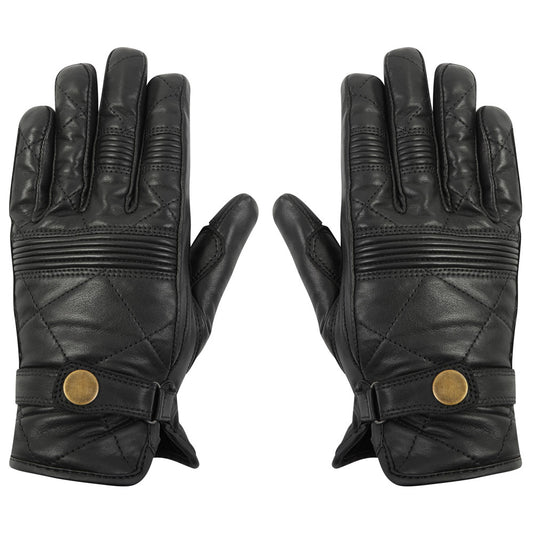 front of women's black motorcycle waterproof gloves with knuckle protection for riding