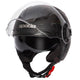 Lycan 06 Matt Black Open Face Motorcycle Helmet