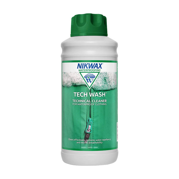 Nikwax 1 Litre Tech Wash for waterproof cleaning bottle