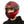 side view of red motorbike helmet worn by biker