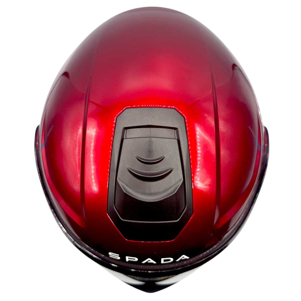 top of spada red flip up motorbike helmet