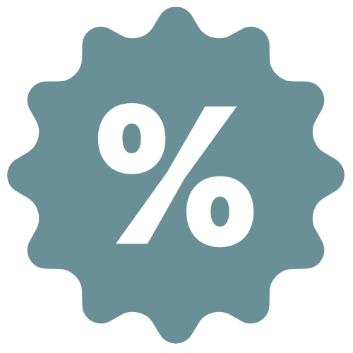 discount bubble with percentage sign in the middle