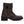 side view of leather motorcycle brown boots for women's with side zipper
