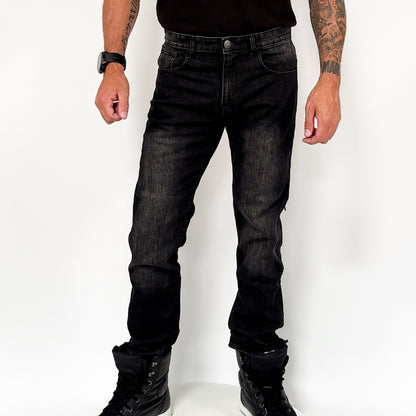 Drifter Washed Black Motorcycle Jeans
