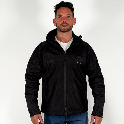 Hooded Air Black Motorcycle Jacket