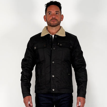 Temper Black & Tan Trucker Motorcycle Jacket