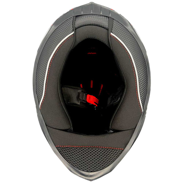 inside of motorbike helmet for men with padding and liners