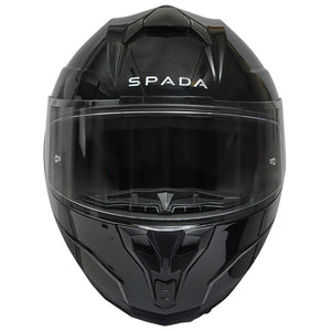 front of black full face motorbike helmet with washable liners