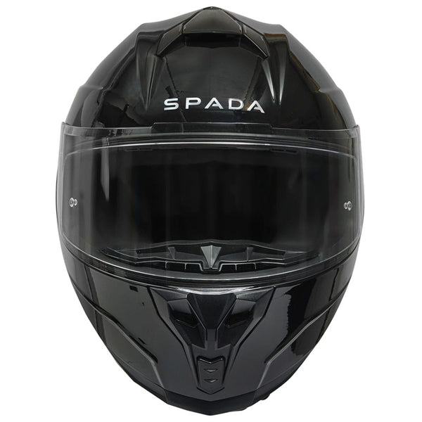 front of black full face motorbike helmet with washable liners