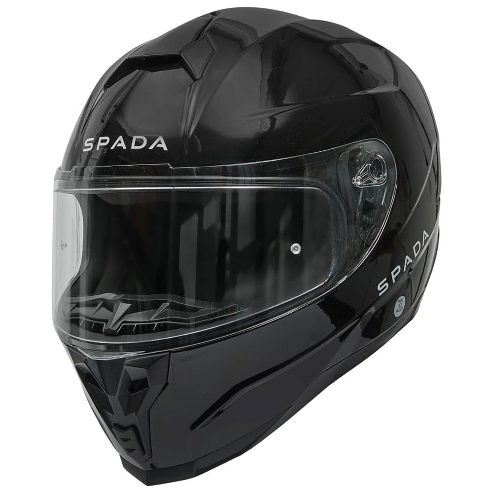 side view of black full face motorcycle helmet with washable liners