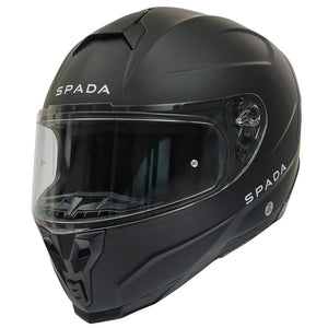 side view of matte black full face motorbike helmet with washable liners