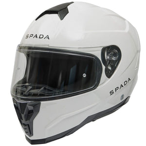 side view of white full face motorbike helmet with washable liners