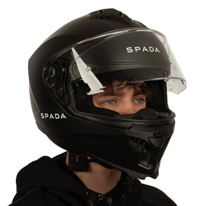 side of matte black motorbike men's helmet