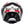 back of white red and black full face motorbike helmet with drop down visor