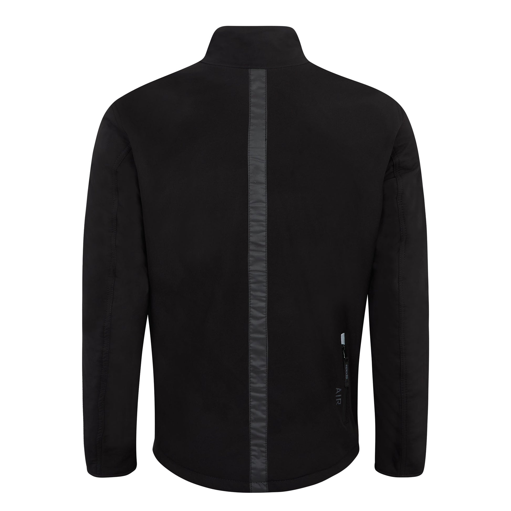 back of Commute Black Motorcycle Jacket rear view with Level 1 back armour panel – black commuter biker gear.