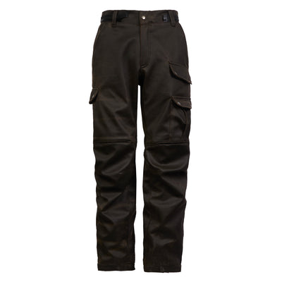 Front view of Crossguard Walnut Brown waterproof motorcycle trousers for men with CE Level AA protection