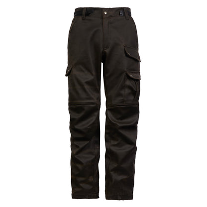 Front view of Crossguard Walnut Brown waterproof motorcycle trousers for men with CE Level AA protection