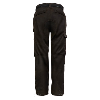 Rear view of Crossguard motorcycle trousers featuring reinforced seat and hip protection