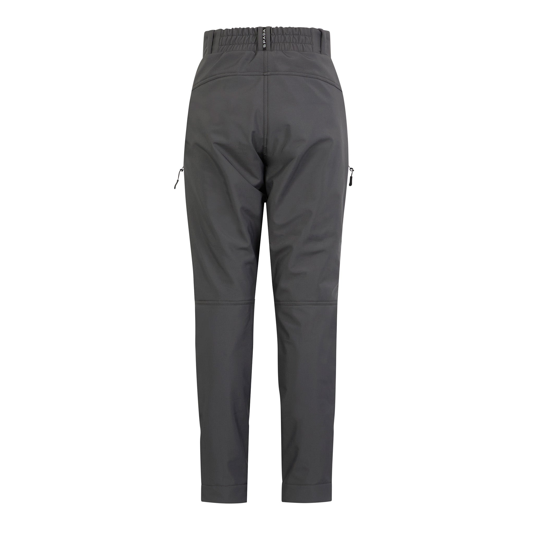 Rear view of Hairpin grey women's motorbike trousers featuring reinforced seat and sleek female fit