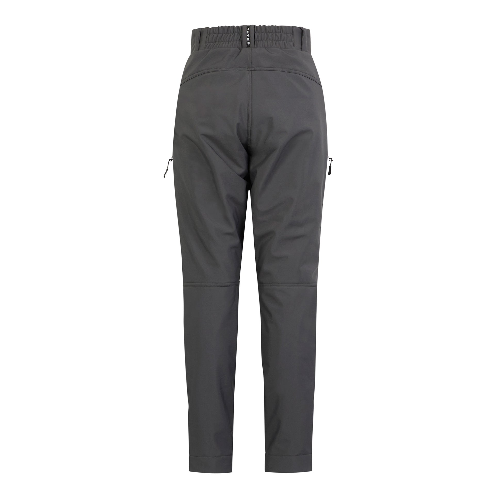 Rear view of Hairpin grey women's motorbike trousers featuring reinforced seat and sleek female fit
