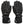 front of black leather waterproof motorcycle gloves with white stitching details