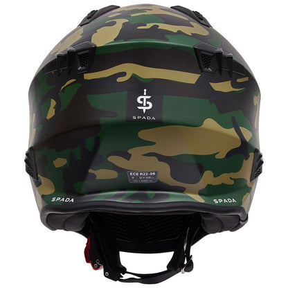 back of camo design open face motorcycle helmet with anti scratch visor