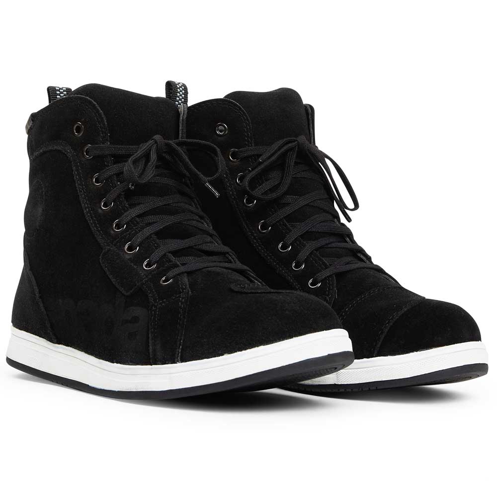 pair of black motorcycle trainers for men