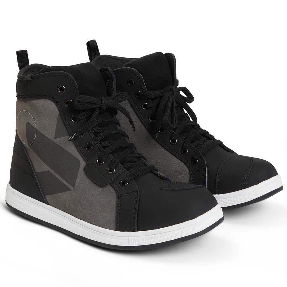 pair of black and grey motorcycle trainers
