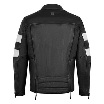 Spada Hanzo Black & Ivory Leather Motorcycle Jacket
