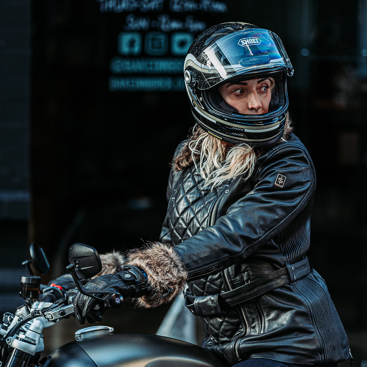 Spada Leather Lancer CE Ladies Motorcycle Coat Black