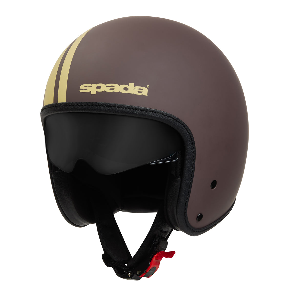 Spada matt brown open face motorcycle helmet