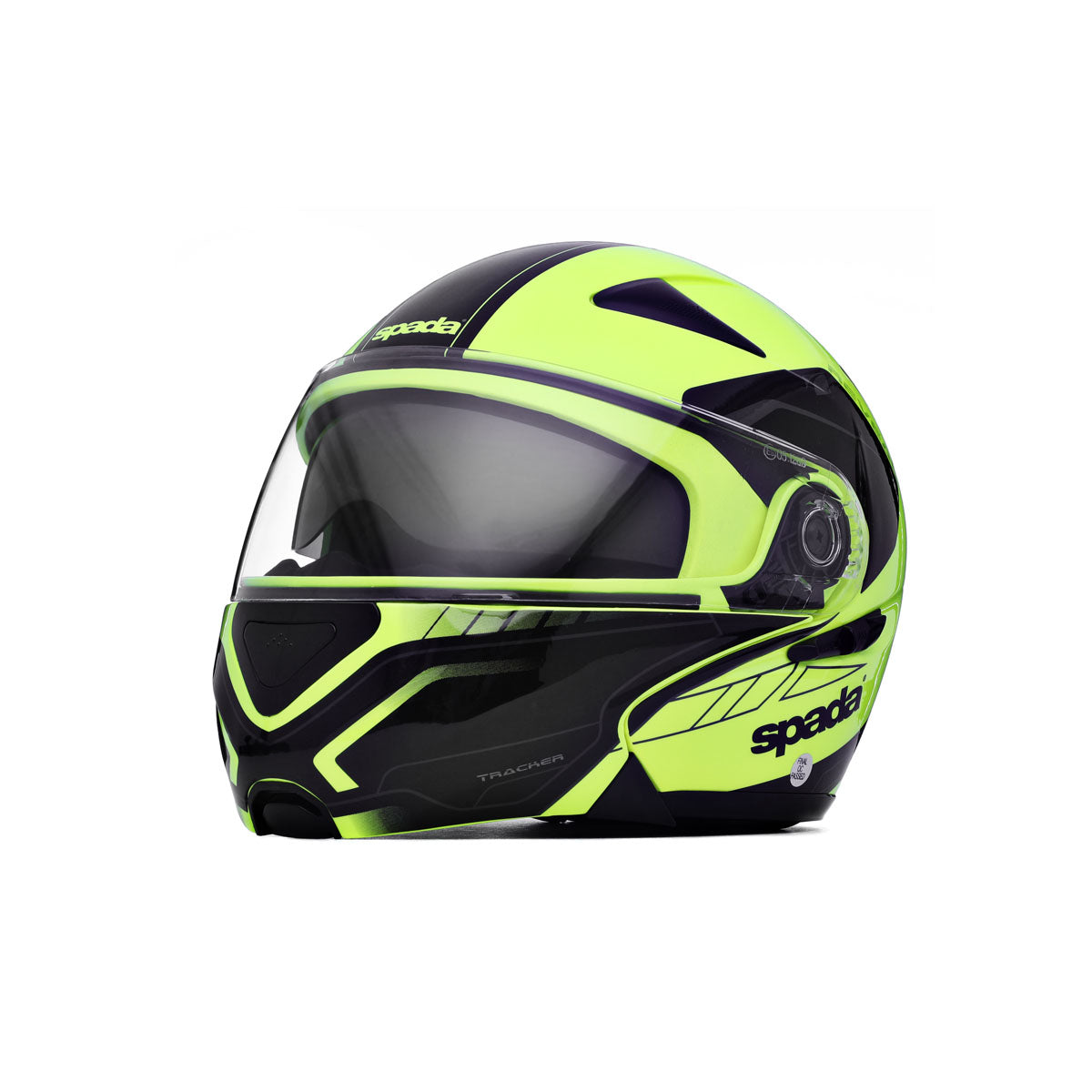 Reveal Tracker Black & Flourescent Flip Up Motorcycle Helmet - XS