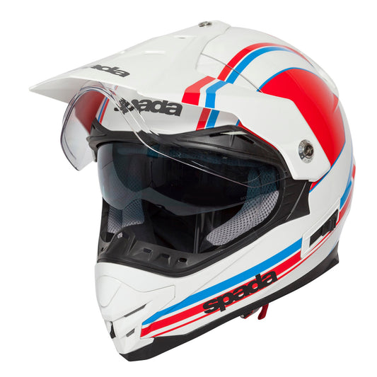 Intrepid Delta White & Red Full Face Motorcycle Helmet
