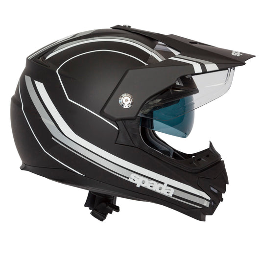 Intrepid Delta Black & White Full Face Motorcycle Helmet