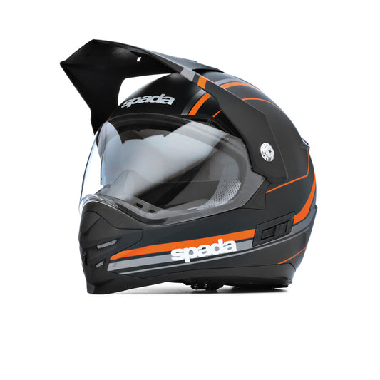 Intrepid Delta Black & Orange Full Face Motorcycle Helmet - XS