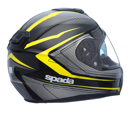 SP16 Monarch Black & Yellow Full Face Motorcycle Helmet - XS