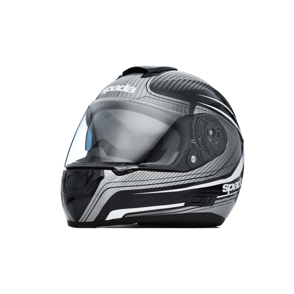 SP16 Monarch Black & Silver Full Face Motorcycle Helmet