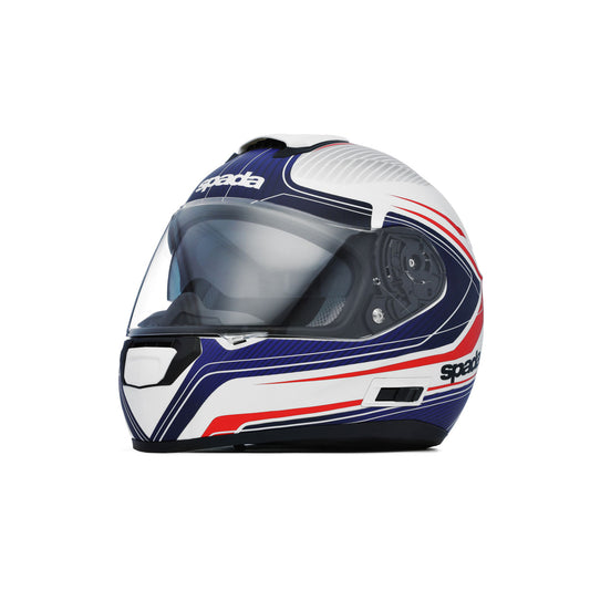 SP16 Monarch White Blue & Red Full Face Motorcycle Helmet - XS