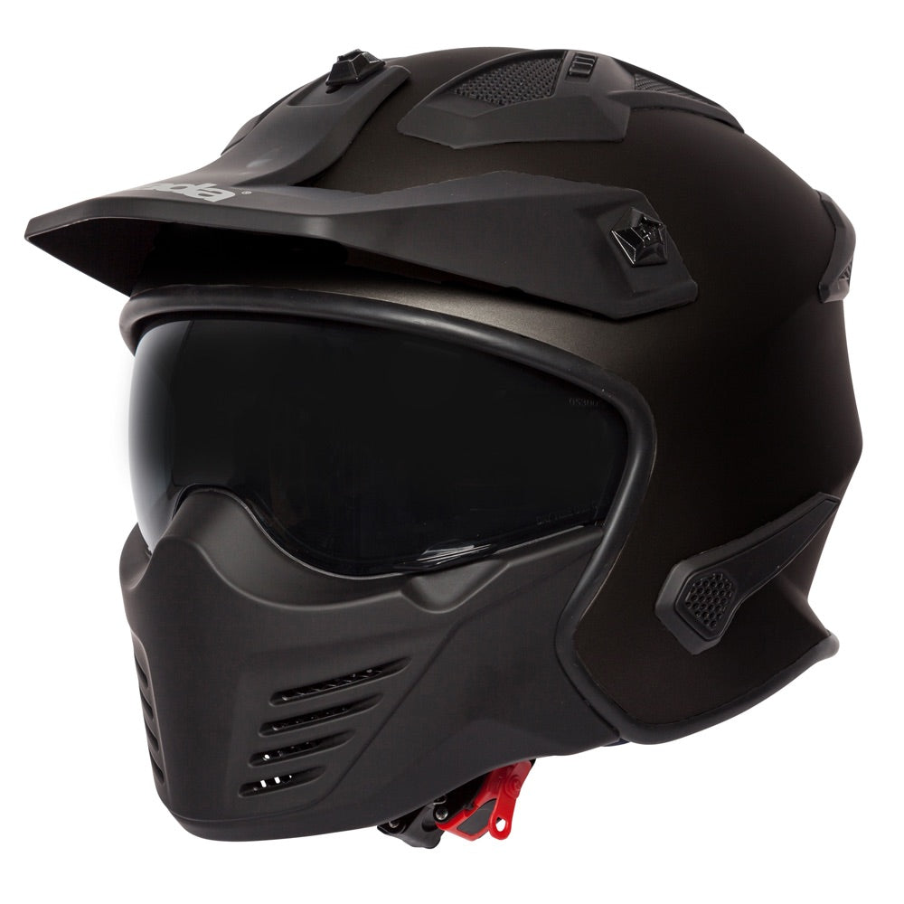 Storm Matt Black Open Face Motorcycle Helmet - XS