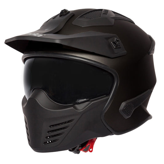 Storm Matt Black Open Face Motorcycle Helmet - XS