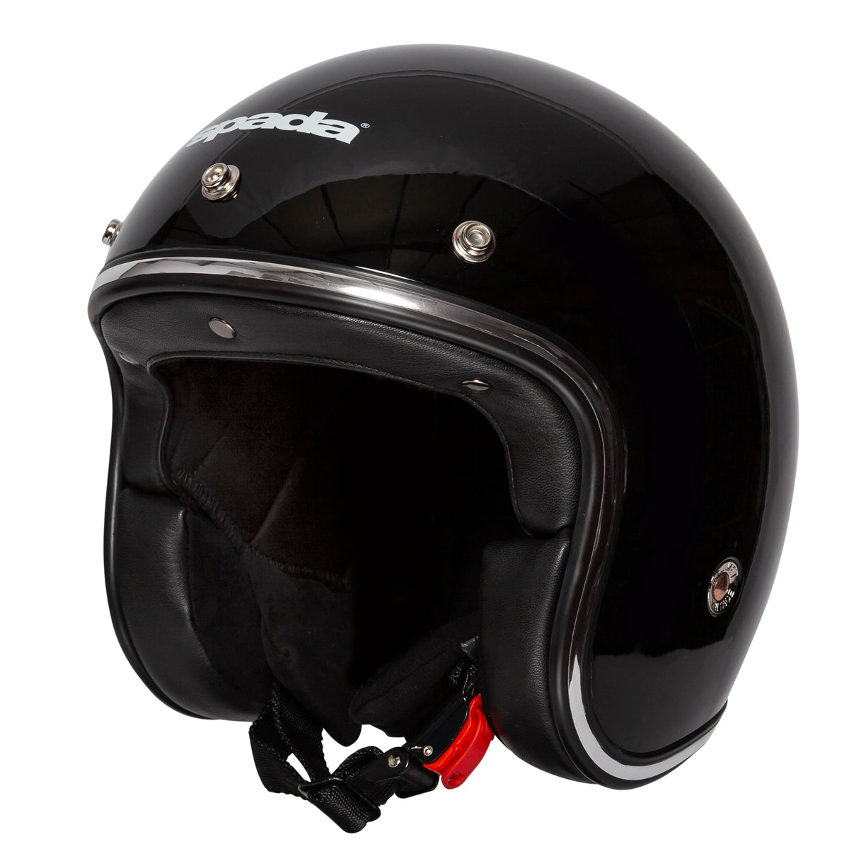 Classic Plain Gloss Black Open Face Motorcycle Helmet
