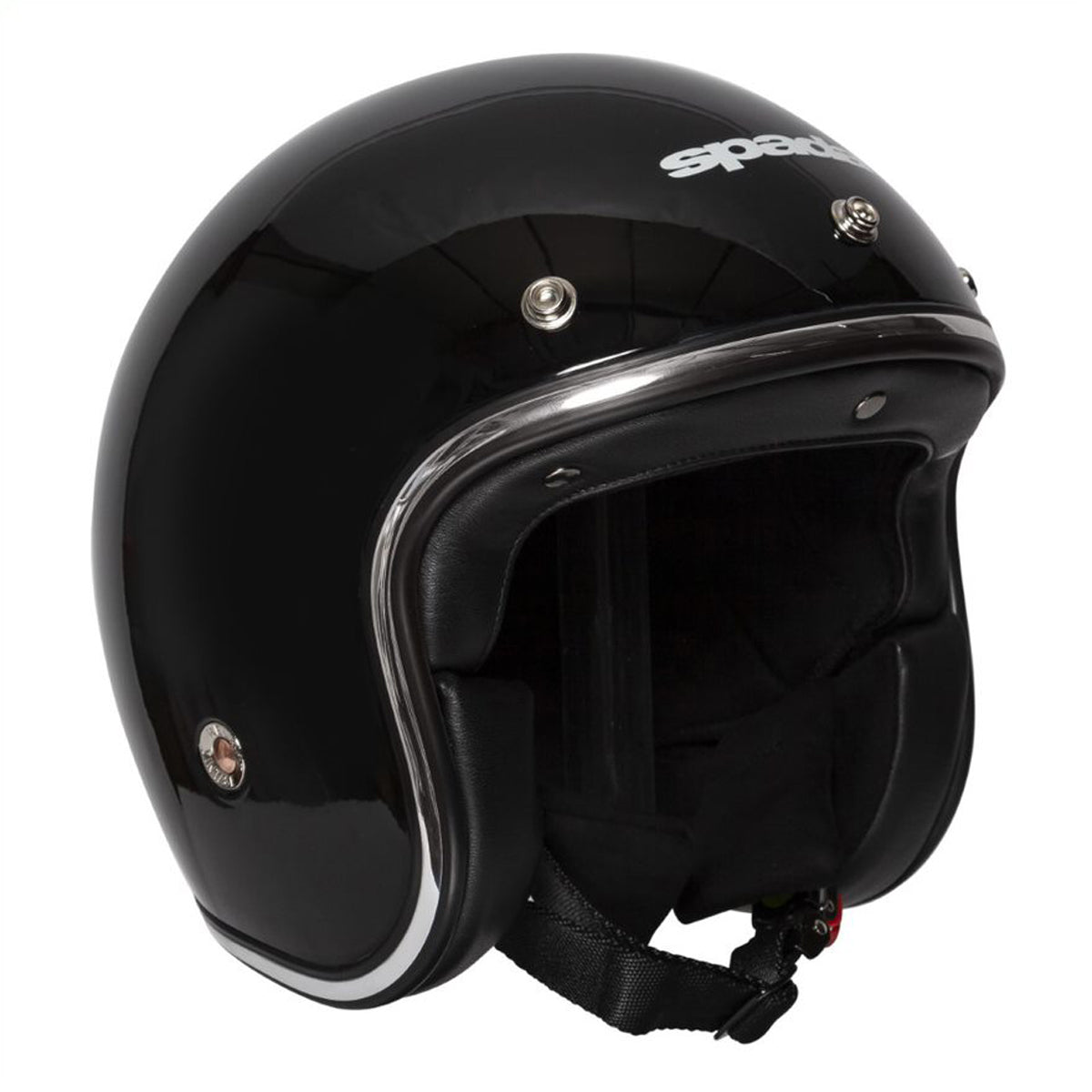 Classic Plain Gloss Black Open Face Motorcycle Helmet